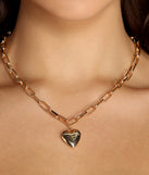 I Heart You Chain Locket Necklace for 2022 festival outfits, festival dress, outfits for raves, concert outfits, and/or club outfits