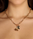 I Heart You Chain Locket Necklace for 2022 festival outfits, festival dress, outfits for raves, concert outfits, and/or club outfits