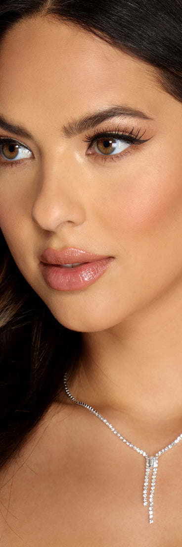 Just A Touch Dainty Rhinestone Necklace + Earring Set is a stunning choice for a bridesmaid dress or maid of honor dress, and to feel beautiful at Homecoming 2023, fall or winter weddings, formals, & military balls!