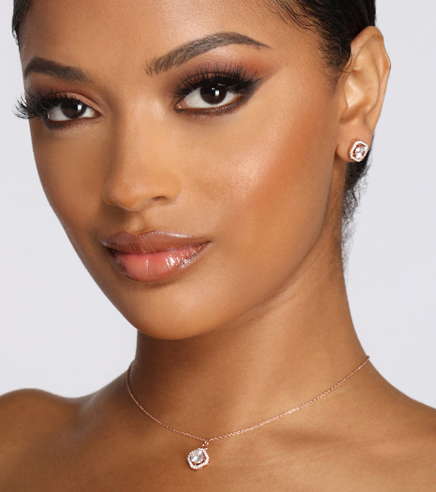 Looking For Romance Cubic Zirconia Necklace + Earring Set