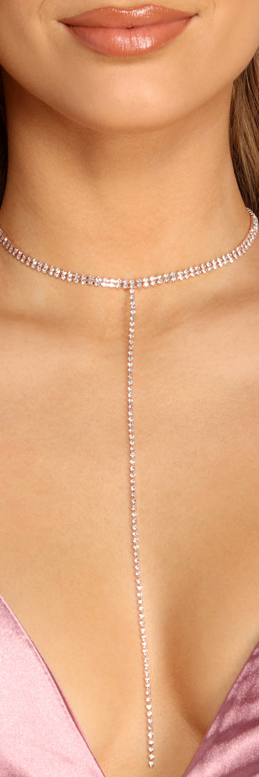 In Touch Dainty Rhinestone Lariat Choker