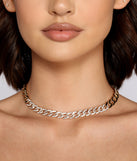 Like A Boss Rhinestone Chain Necklace