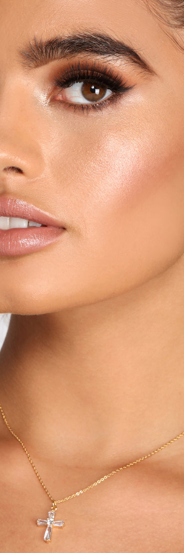 Don't Cross The Line Cubic Zirconia Necklace + Earring Set is a stunning choice for a bridesmaid dress or maid of honor dress, and to feel beautiful at Homecoming 2023, fall or winter weddings, formals, & military balls!