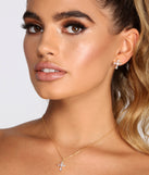 Don't Cross The Line Cubic Zirconia Necklace + Earring Set is a stunning choice for a bridesmaid dress or maid of honor dress, and to feel beautiful at Homecoming 2023, fall or winter weddings, formals, & military balls!