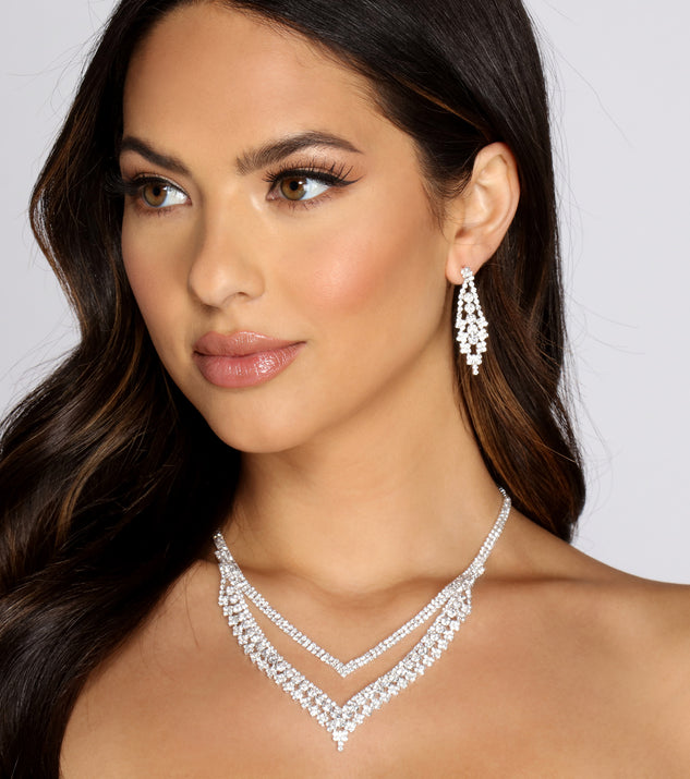 Day Dreamer Rhinestone Necklace + Earring Set