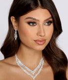 Feel The Love Rhinestone  Necklace + Earring Set