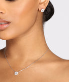 A Twinkling Touch Cubic Zirconia Necklace + Earring Set