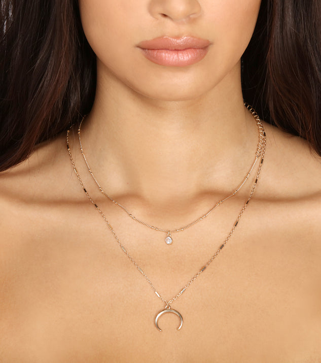 Two Pack Rhinestone Drop Necklaces is a trendy pick to create 2023 festival outfits, festival dresses, outfits for concerts or raves, and complete your best party outfits!