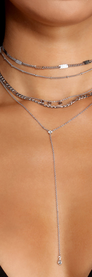 Layer It On Lariat Chain Necklace Set