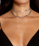 Layer It On Lariat Chain Necklace Set