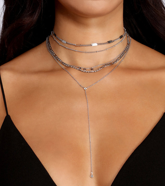 Layer It On Lariat Chain Necklace Set