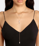 Lost In The Sparkle Geometric Rhinestone Lariat Necklace