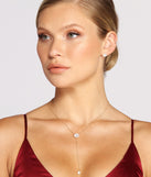 With Cubic Zirconia Lariat Necklace And Earrings Set as your homecoming jewelry or accessories, your 2024 Homecoming dress look will be fire!