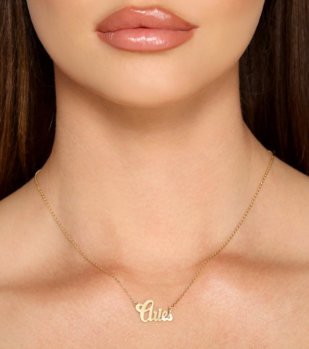 Aries Zodiac Symbol Necklace for 2022 festival outfits, festival dress, outfits for raves, concert outfits, and/or club outfits