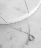 Let The Sun Shine Through Dainty Silver Necklace is a stunning choice for a bridesmaid dress or maid of honor dress, and to feel beautiful at Prom 2023, spring weddings, formals, & military balls!