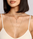 Dainty Layered Bar Charm Lariat Necklace