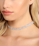 Make It Count Rhinestone Choker + Earring Stud Set