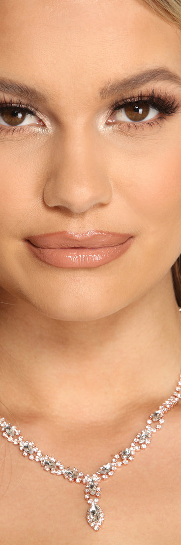 Elevated Elegance Rhinestone Necklace And Earrings Set for 2022 festival outfits, festival dress, outfits for raves, concert outfits, and/or club outfits