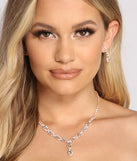 Elevated Elegance Rhinestone Necklace And Earrings Set for 2022 festival outfits, festival dress, outfits for raves, concert outfits, and/or club outfits