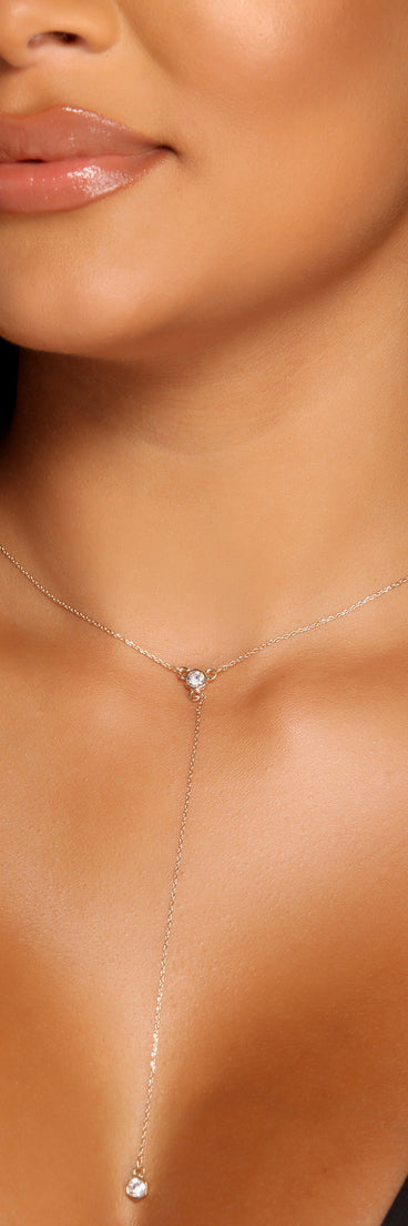 Stunning Cubic Zirconia Lariat And Earring Set is the perfect Homecoming look pick with on-trend details to make the 2023 HOCO dance your most memorable event yet!