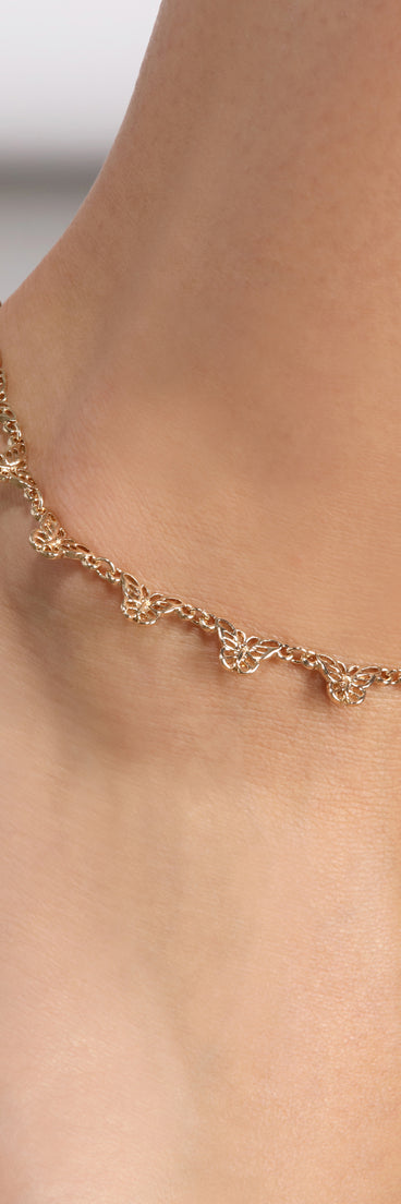 Butterfly Charm Anklet is a trendy pick to create 2023 festival outfits, festival dresses, outfits for concerts or raves, and complete your best party outfits!