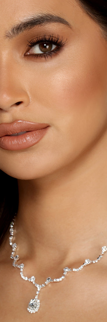 Rhinestone Beauty Necklace And Earrings Set for 2022 festival outfits, festival dress, outfits for raves, concert outfits, and/or club outfits