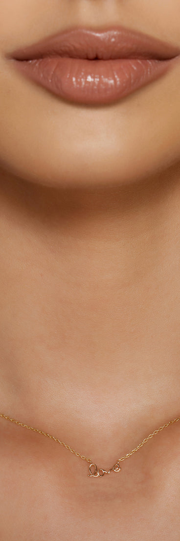 Dainty Love Script Necklace for 2022 festival outfits, festival dress, outfits for raves, concert outfits, and/or club outfits