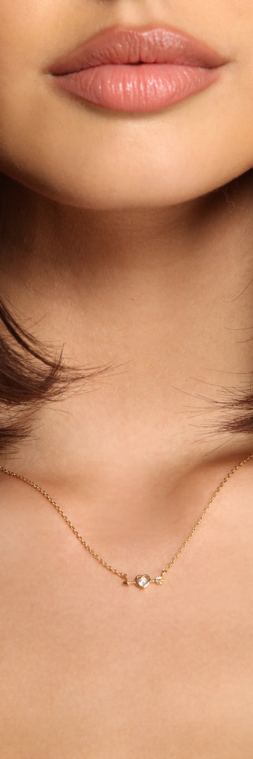 Dainty Heart and Arrow Charm Necklace