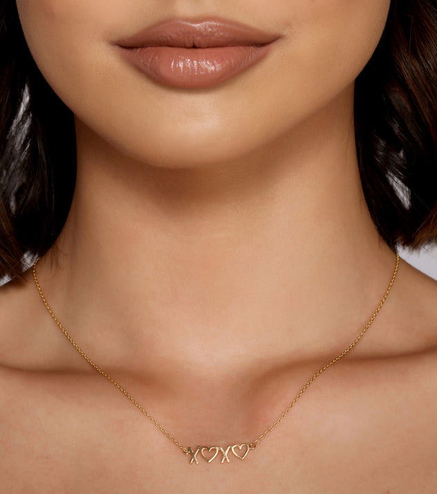 XOXO Charm Necklace helps create the best bachelorette party outfit or the bride's sultry bachelorette dress for a look that slays!