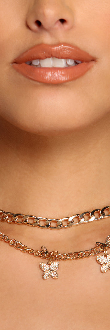 So Glam Rhinestone Butterfly Necklace for 2022 festival outfits, festival dress, outfits for raves, concert outfits, and/or club outfits