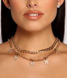 So Glam Rhinestone Butterfly Necklace for 2022 festival outfits, festival dress, outfits for raves, concert outfits, and/or club outfits