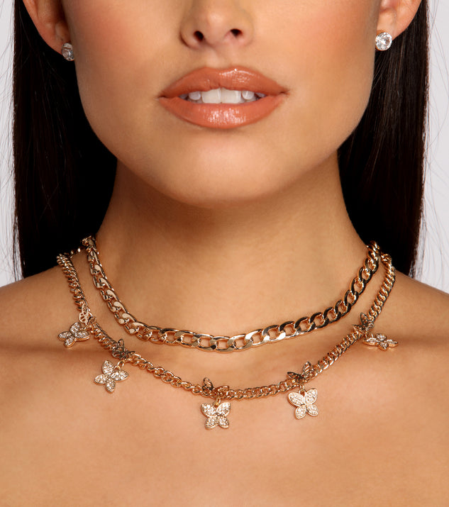 So Glam Rhinestone Butterfly Necklace for 2022 festival outfits, festival dress, outfits for raves, concert outfits, and/or club outfits