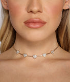 Show Some Love Rhinestone Heart Choker