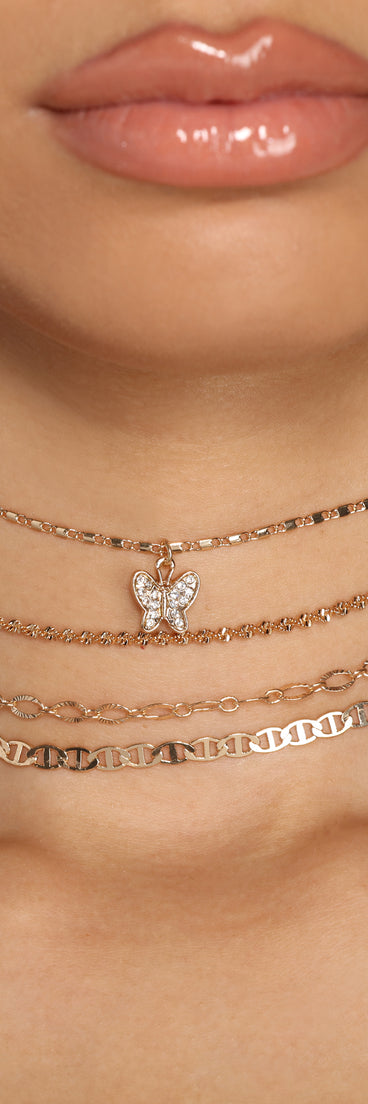 Butterfly Charm Choker Set