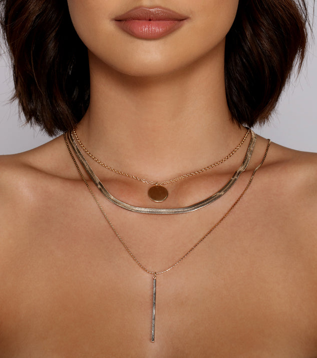 Dainty Snake Chain and Coin Charm Necklace helps create the best bachelorette party outfit or the bride's sultry bachelorette dress for a look that slays!