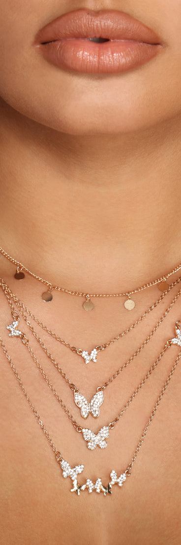 Butterfly Charm and Coin Dainty Choker
