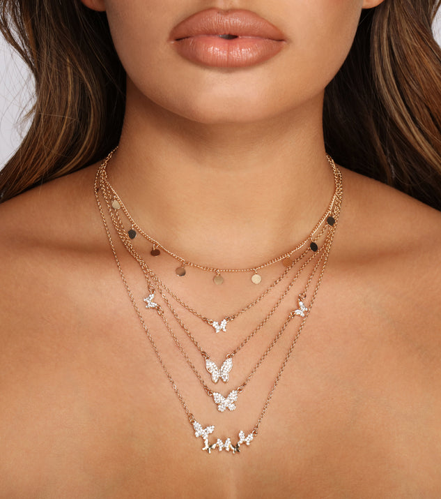 Butterfly Charm and Coin Dainty Choker Windsor - Main Image