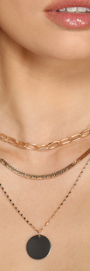 Luxe Layers Chain Link Necklace for 2022 festival outfits, festival dress, outfits for raves, concert outfits, and/or club outfits