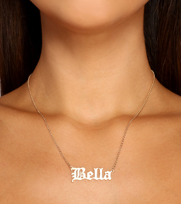 Bella Script Chain Link Necklace