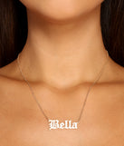 Bella Script Chain Link Necklace