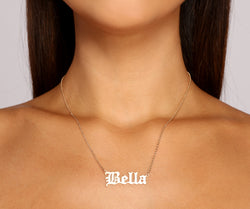 Bella Script Chain Link Necklace