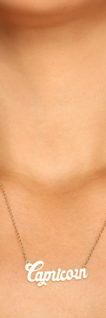 Capricorn Script Necklace
