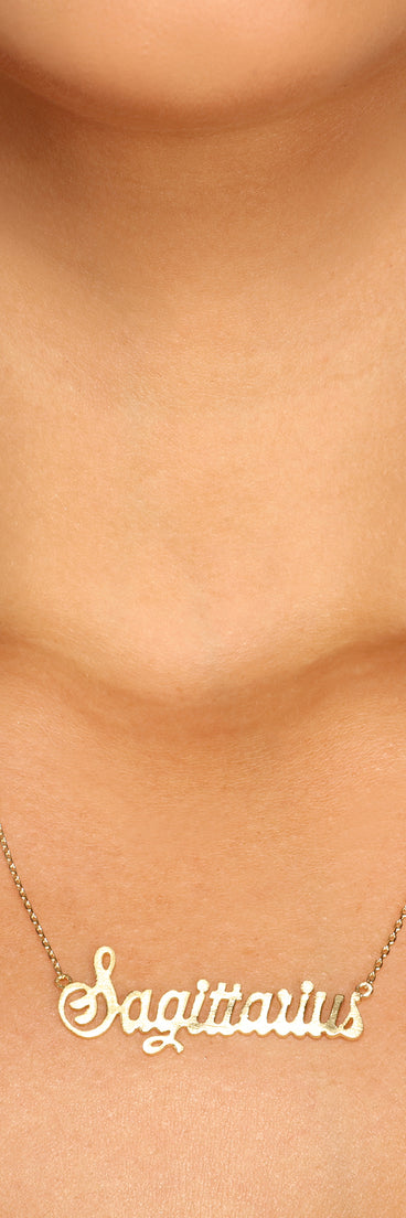 Sagittarius Script Necklace