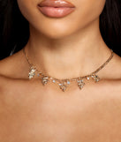 Struck By Cupid Rhinestone Choker