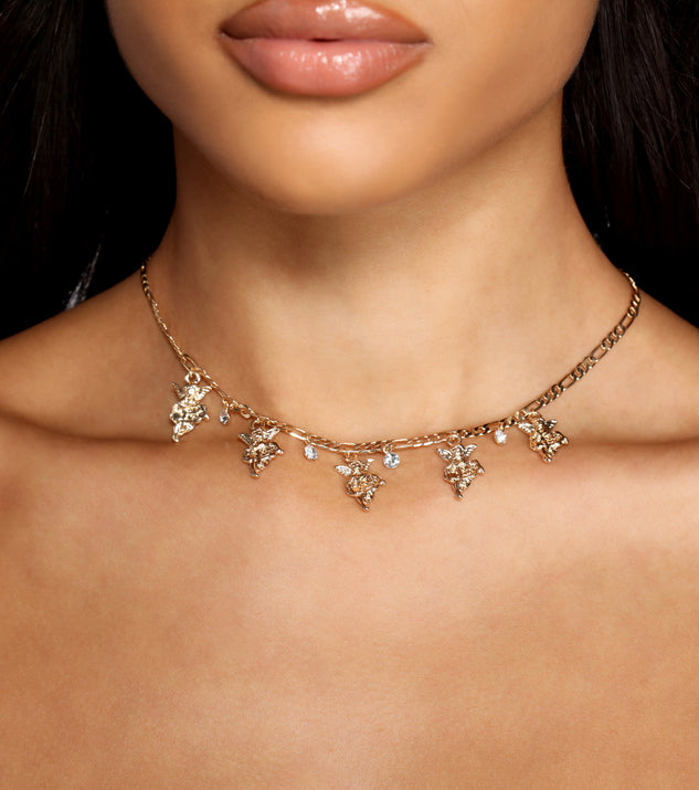 Struck By Cupid Rhinestone Choker