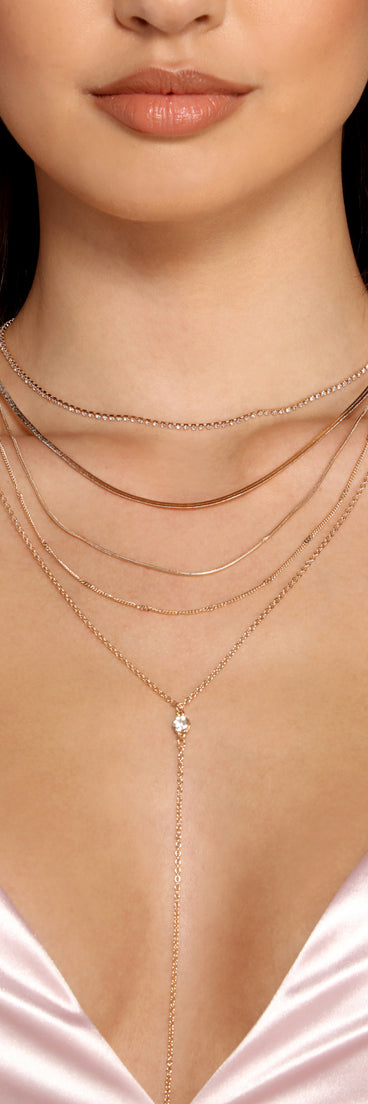 Trendy Chic Layered Lariat Necklace