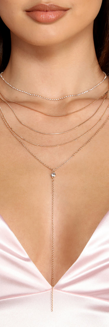 Trendy Chic Layered Lariat Necklace