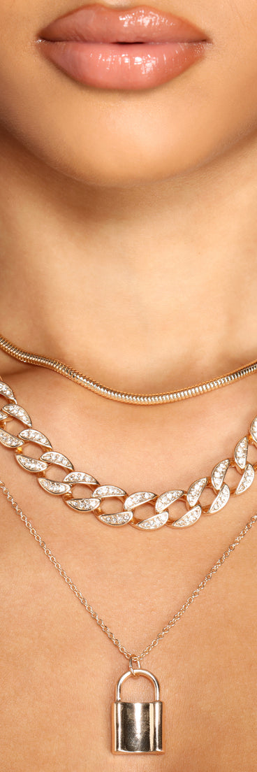 Luxe Layered Three-Pack Necklace Set is a trendy pick to create 2023 festival outfits, festival dresses, outfits for concerts or raves, and complete your best party outfits!