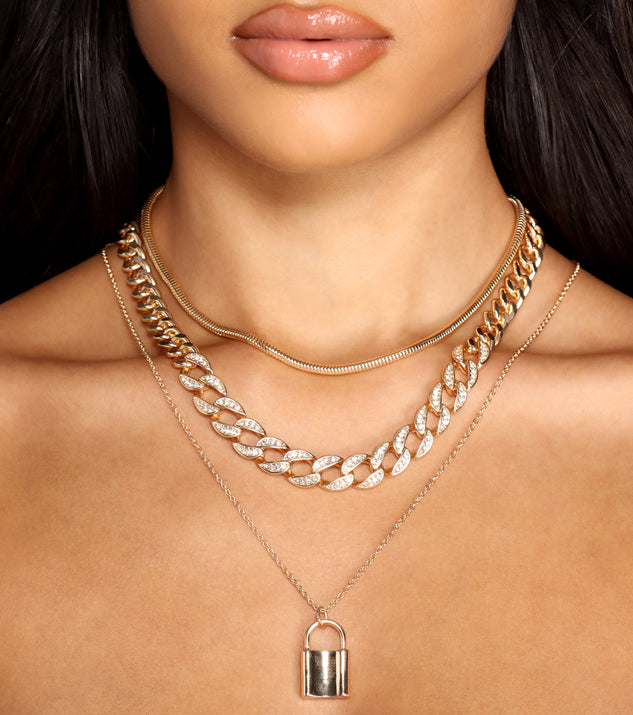Luxe Layered Three-Pack Necklace Set is a trendy pick to create 2023 festival outfits, festival dresses, outfits for concerts or raves, and complete your best party outfits!
