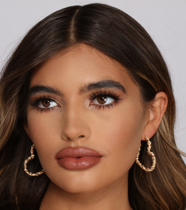 Fall In Love Heart Hoop Earrings